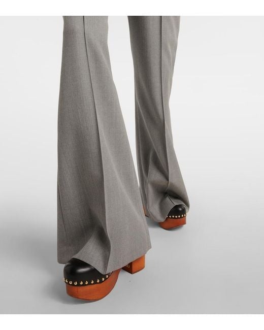 Chloé Gray Wool Flared Pants