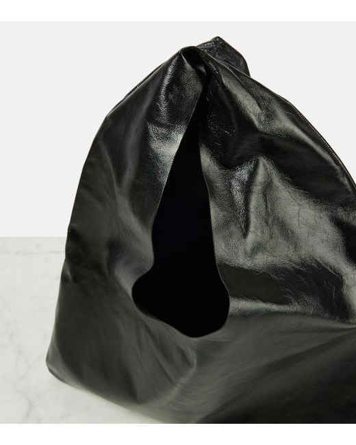 The Row Black Bindle Small Leather Tote Bag