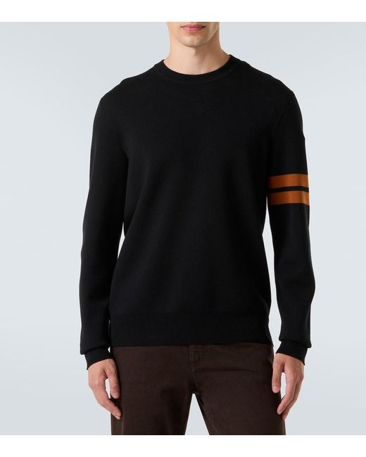 Zegna Black Striped Wool Sweater for men