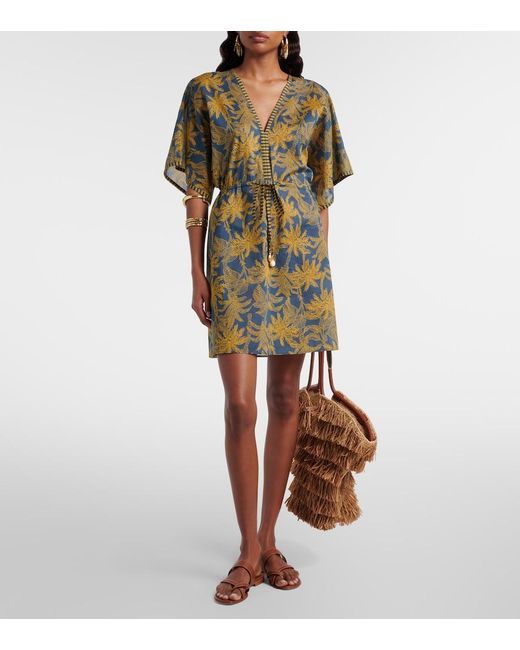 Eres Blue Peninsule Cotton Voile Minidress