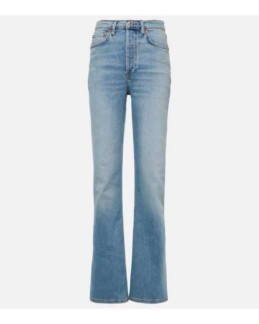 Re/done Blue High-Rise Bootcut Jeans 70s
