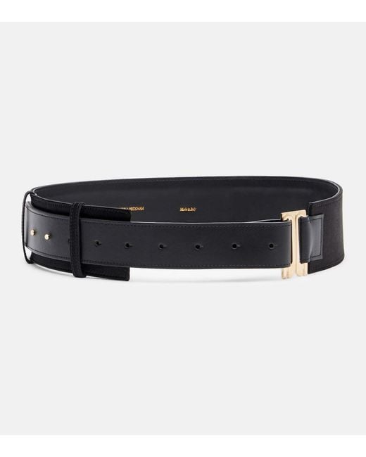Victoria Beckham Black Wide Leather Belt