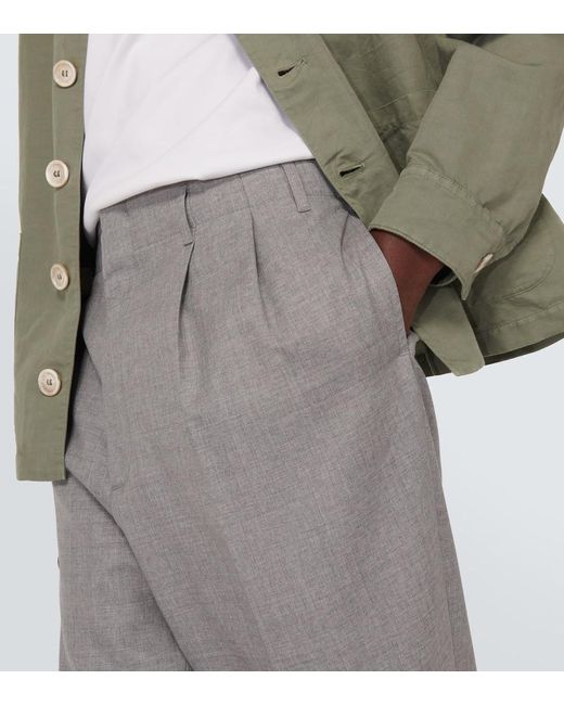 Pantaloni tapered in lana vergine di Brunello Cucinelli in Gray da Uomo