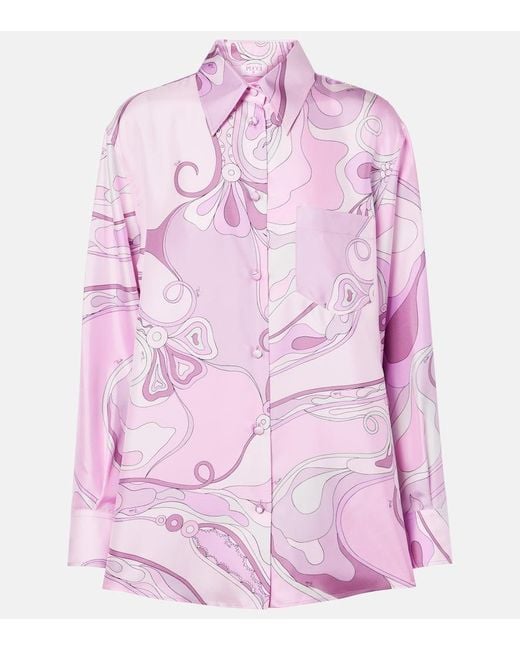 Camisa Orchidee De Sarga De Seda Emilio Pucci de color Pink