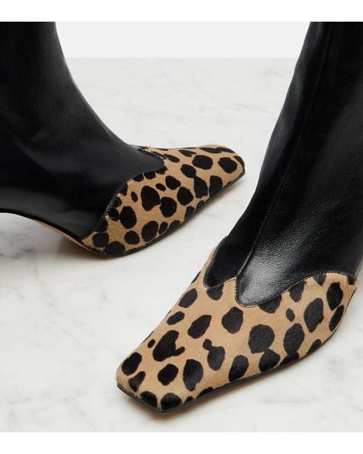 Khaite Black Nevada 85 Leather Ankle Boots