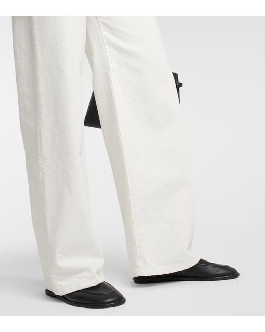 The Row White Eglitta Mid-Rise Wide-Leg Jeans