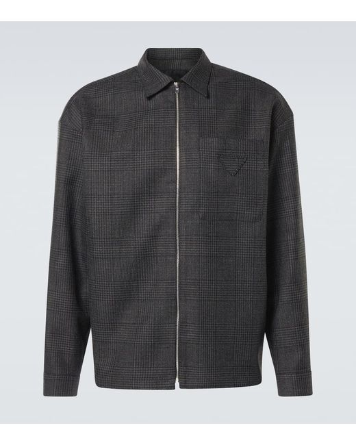 Prada Blouson Aus Schurwolle in Black für Herren