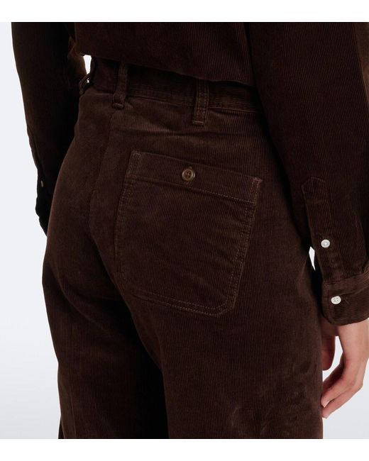 Polo Ralph Lauren Brown Cotton Corduroy Wide-Leg Pants