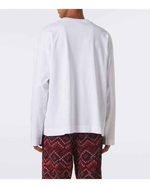 Dries Van Noten White Cotton Jersey T-Shirt for men