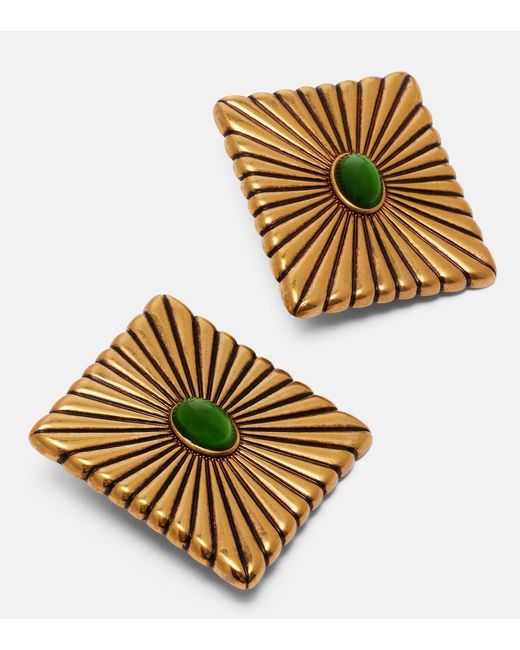 Versace Metallic Circe Embellished Earrings