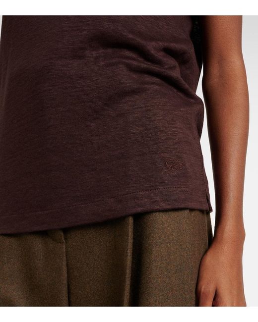 Loro Piana Black Gargano Linen Jersey T-Shirt