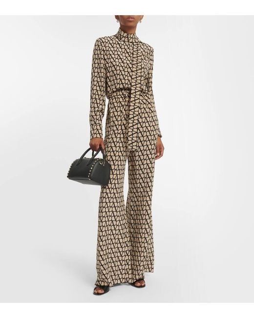 Valentino Natural Weite Hose Toile Iconographe Aus Seide