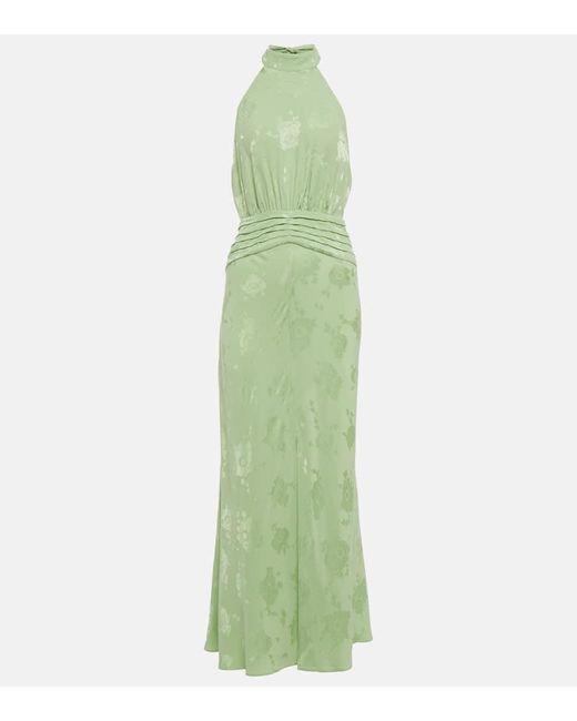 Vestido Kendra Con Cuello Halter Floral Rixo de color Green