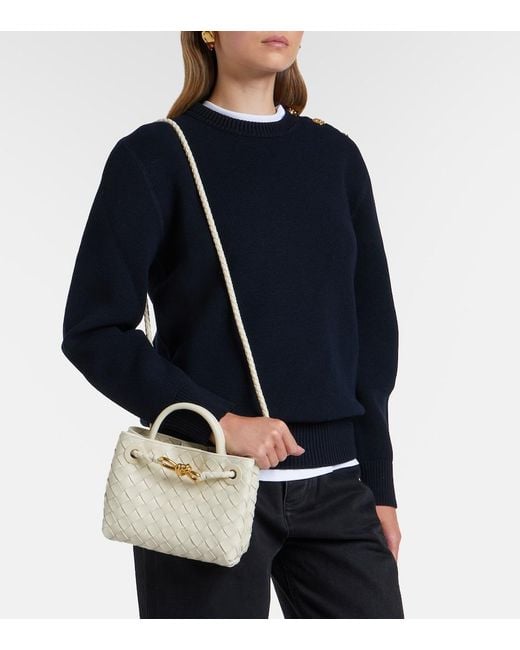 Bottega Veneta Natural Andiamo Mini Leather Top-Handle Bag