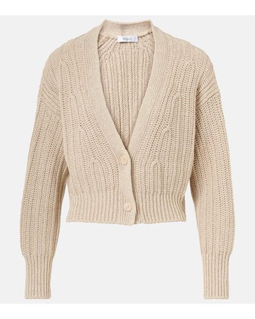Max Mara Natural Stelvio Linen And Cotton Cardigan