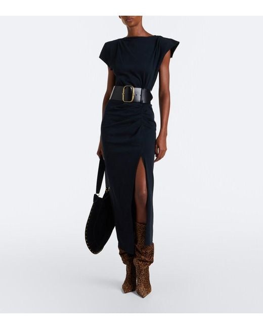 AMINA MUADDI Brown Anok Leopard-Print Suede Knee-High Boots