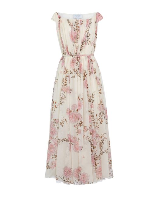 Giambattista Valli Floral Silk Georgette Maxi Dress in Natural | Lyst