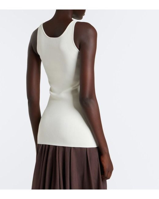 Totême White Knitted Tank Top