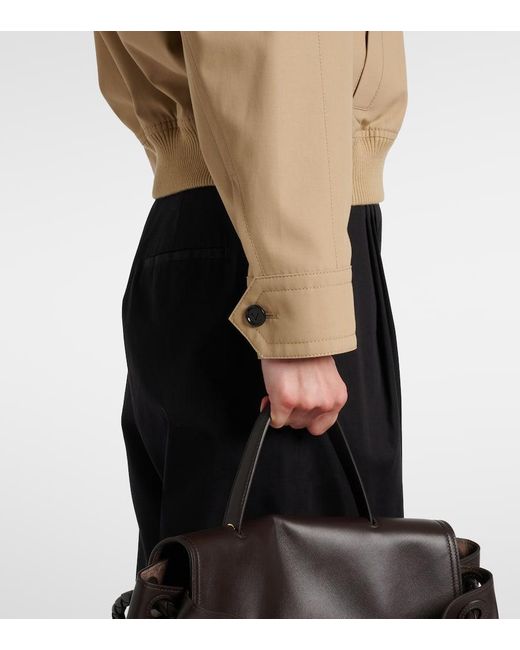 Chaqueta Intrecciato En Sarga De Algodon Bottega Veneta de color Natural