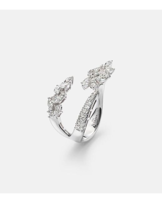 YEPREM White Y-Not 18Kt Ring With Diamonds