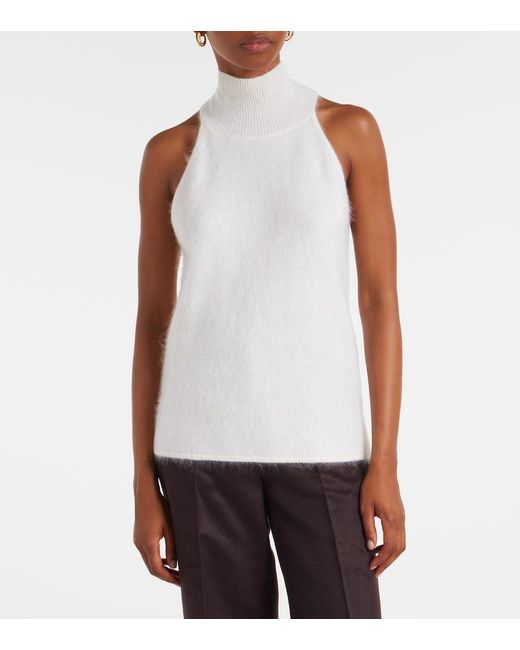 Lisa Yang White Leya Knitted Cashmere Tank Top