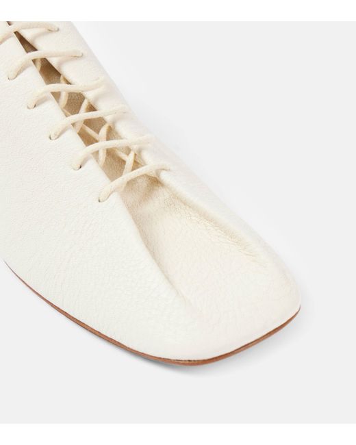 Lemaire White Souris Leather Derby Shoes