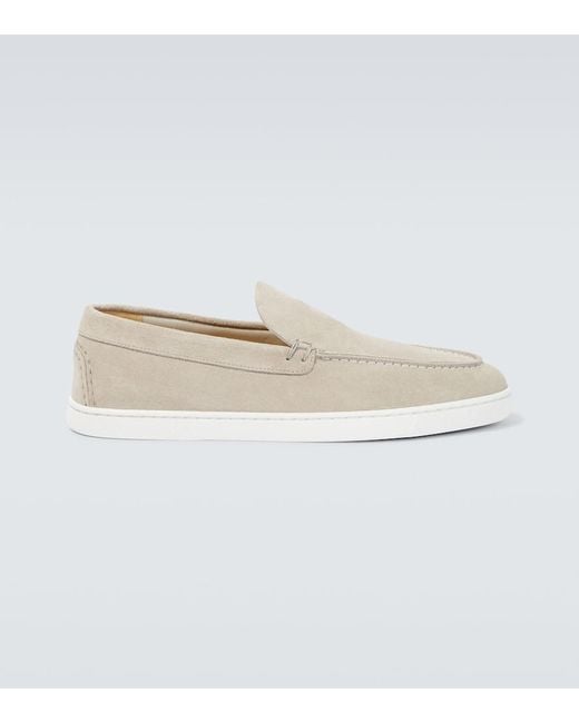 Mocassins Varsiboat En Daim Embosse Christian Louboutin pour homme en coloris White