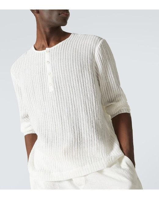 Commas Henley-Top in White für Herren