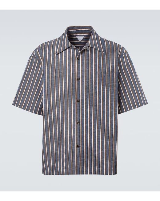 Camicia Bowling A Righe di Bottega Veneta in Gray da Uomo