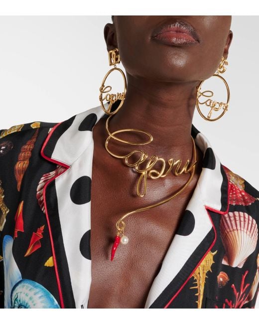 Boucles d'oreilles Capri DG Dolce & Gabbana en coloris Metallic