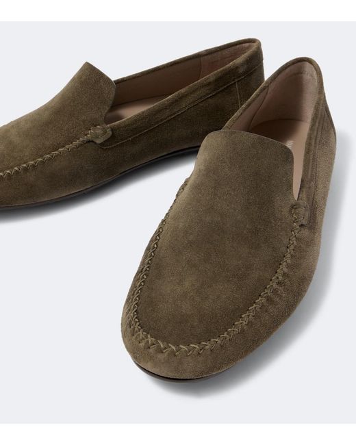 Manolo Blahnik Green Alder Suede Loafers for men