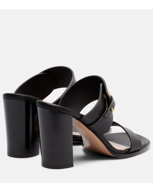 Gianvito Rossi Black 85 Leather Mules