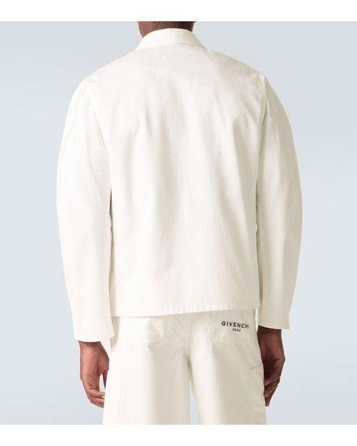 Givenchy White Logo Cotton Canvas Jacket for men