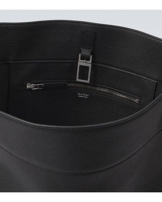 Tom Ford Black Leather Tote Bag for men