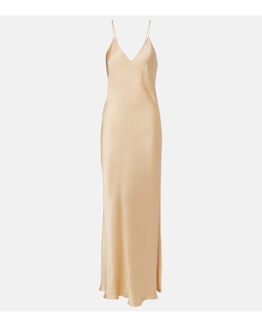 Isabel Marant Natural Nevana Satin Slip Dress