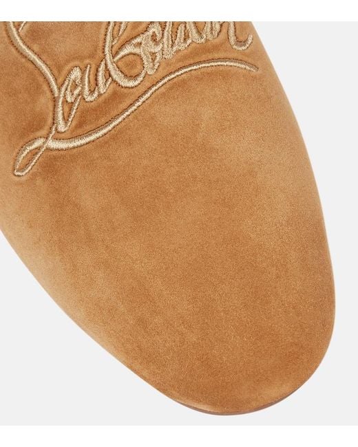 Christian Louboutin Brown Coolito Donna Suede Slippers