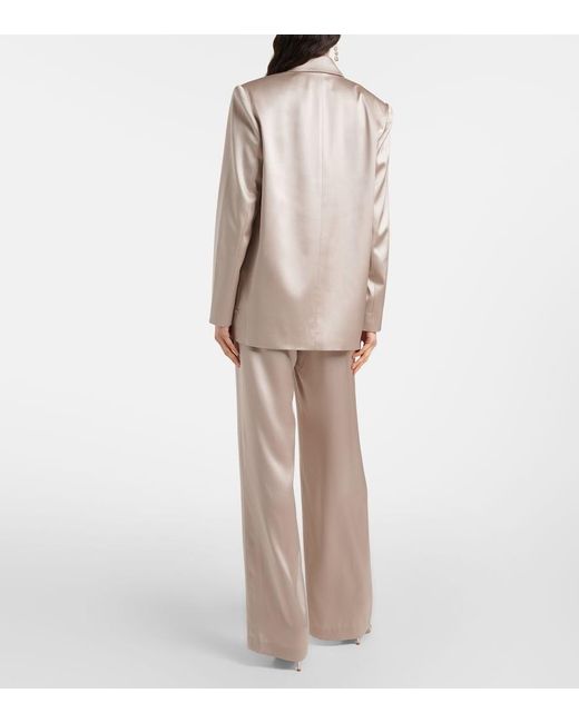 The Sei Natural Oversized Silk Satin Blazer