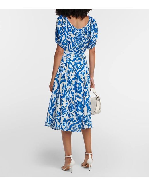Velvet Blue Madilyn Printed Cotton Midi Dress