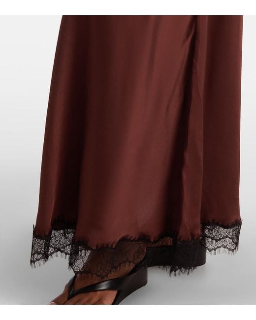 Poupette Red Nina Halterneck Satin Maxi Dress