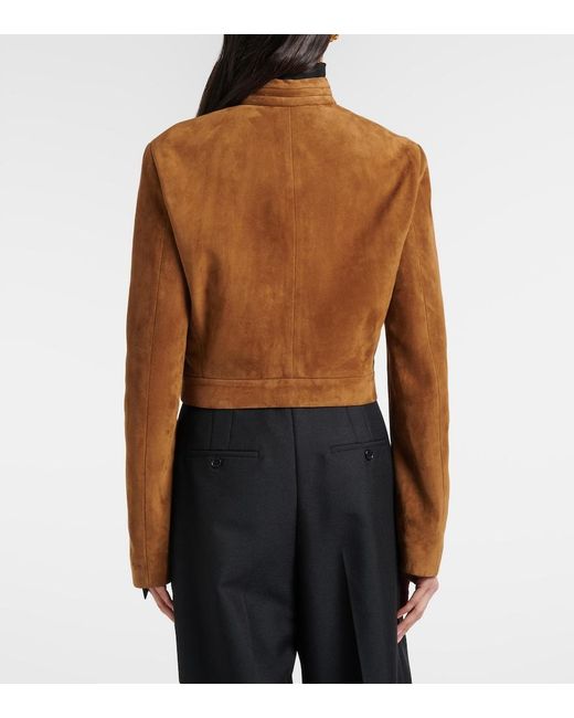 Tom Ford Brown Cropped Suede Jacket