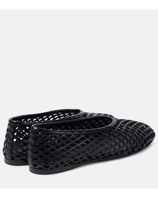 Proenza Schouler Black Tee Perforated Leather Ballet Flats