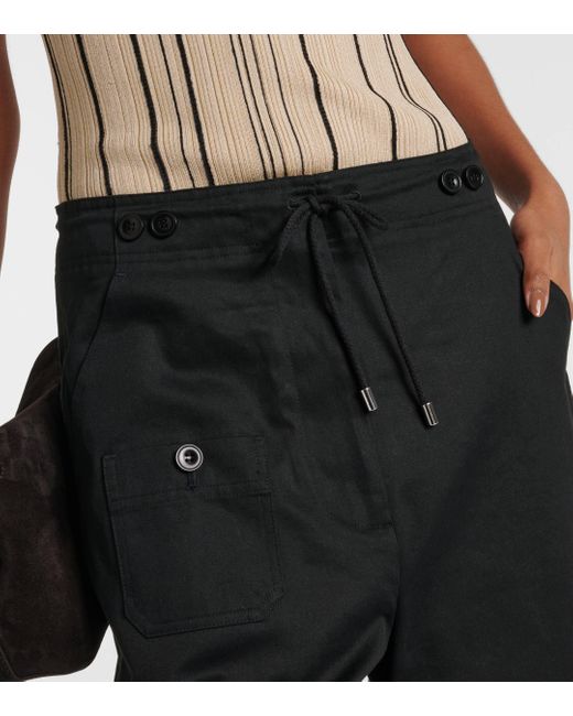 Pantalon cargo en coton Totême  en coloris Black