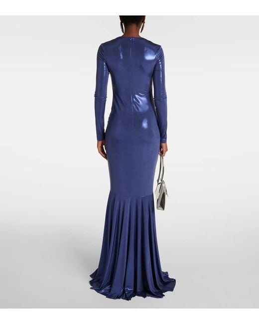 Norma Kamali Blue Robe Aus Lame