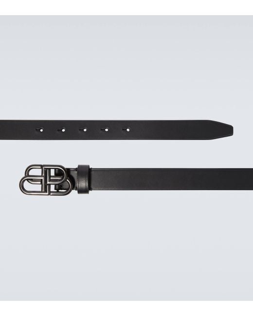 Balenciaga Black Leather Belt for men