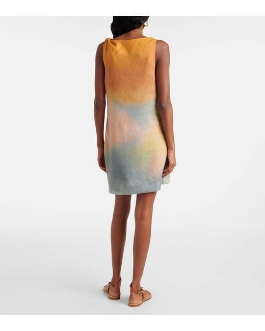 Staud Green Boa Linen Minidress