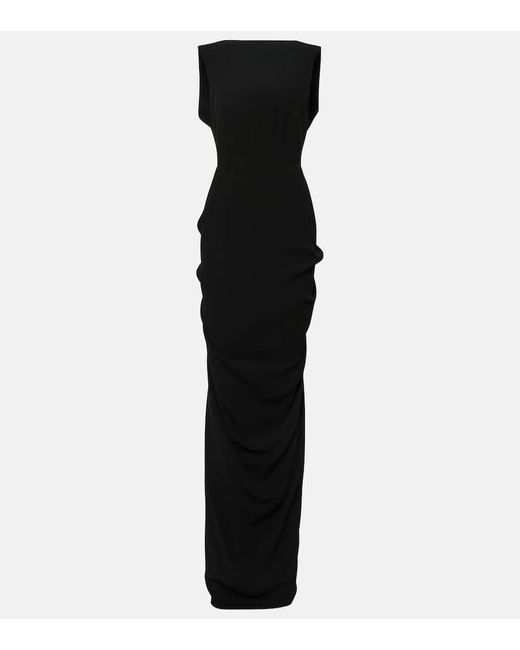 Vestido de fiesta de crepe satinado Dries Van Noten de color Black
