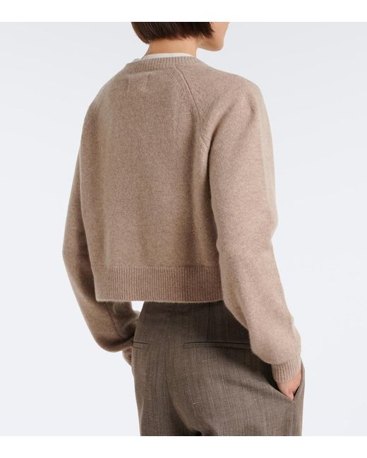 Loulou de Saison Natural Heike Cropped Cashmere Cardigan