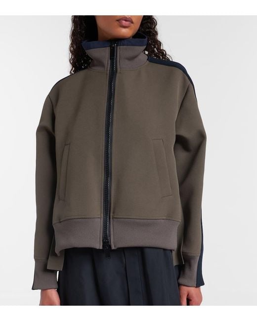 Sacai Green Jacke Aus Matelasse Und Twill