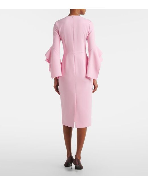 Roksanda Pink Ruffled Midi Dress