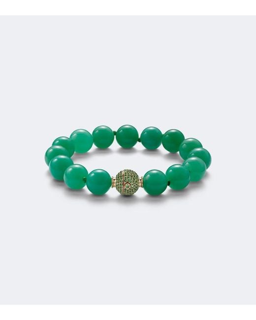 Octavia Elizabeth Green Riviera Orb 18Kt Beaded Bracelet With Chrysoprases And Tsavorites